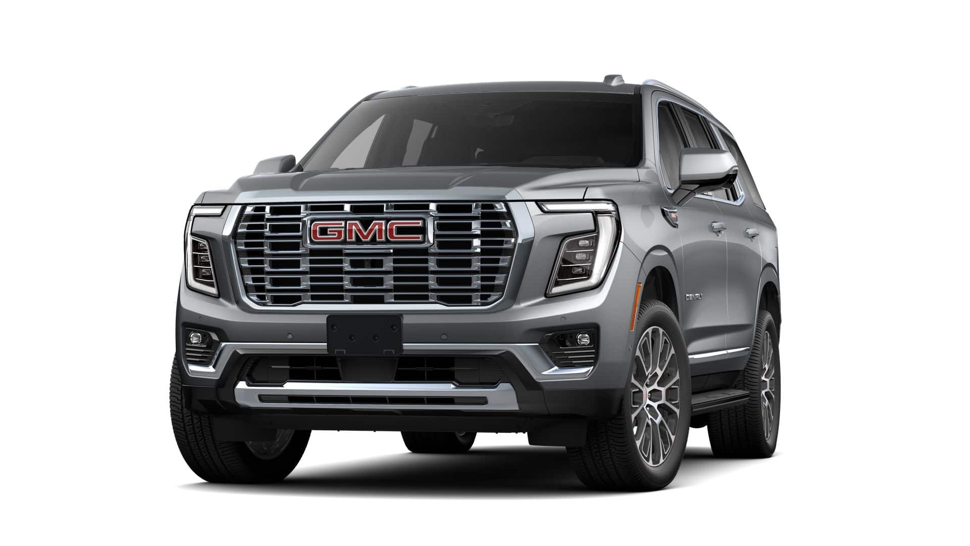 2026 GMC Yukon Denali in Sterling Metallic — front three-quarter view