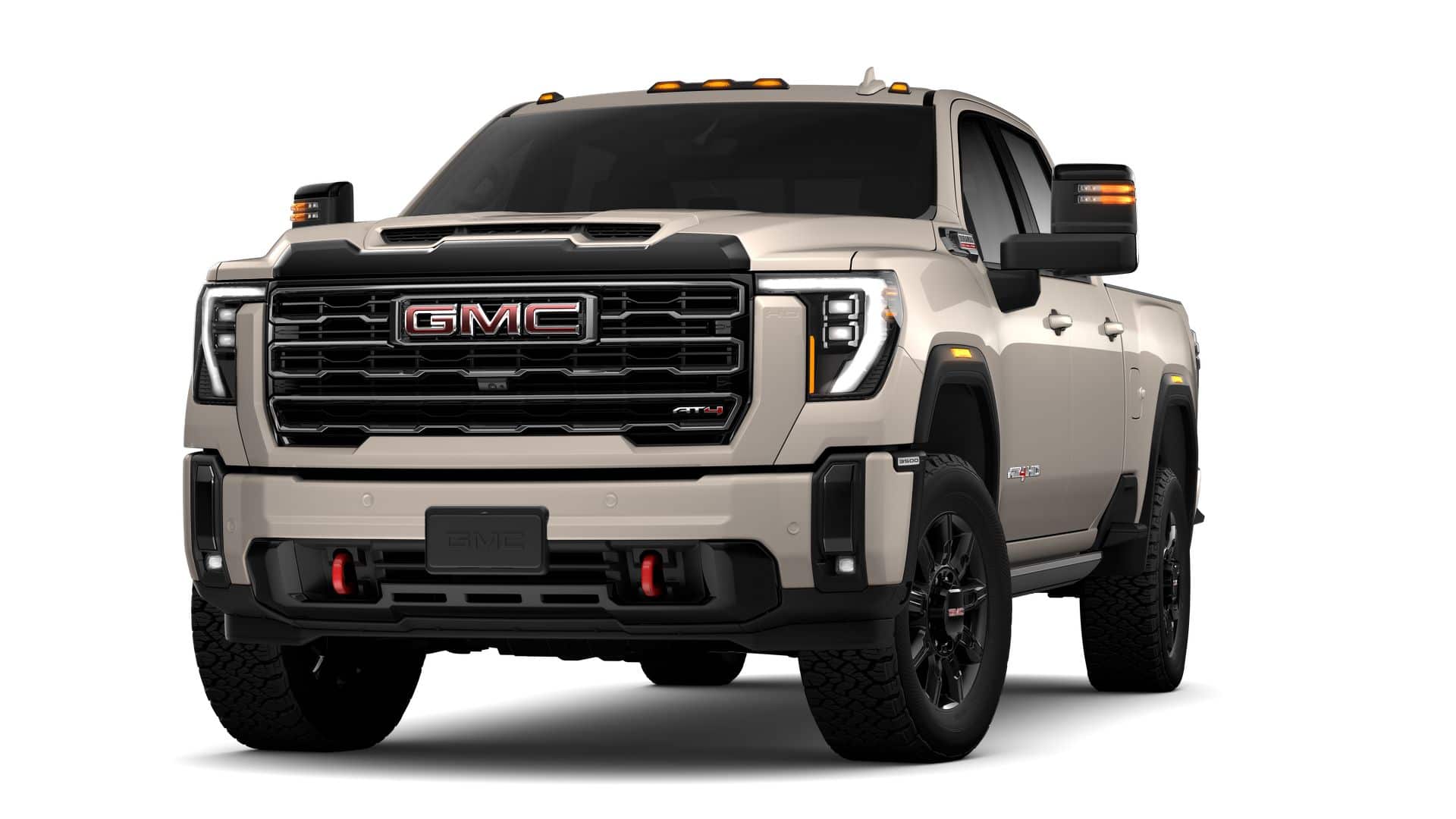 2026 GMC Sierra 3500 HD AT4 in Coastal Dune — front three-quarter view
